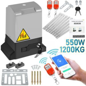 Swanew - Ouvre-portail coulissant 550W, 1200kg, kit materiel deoperateur de portail pour securite avec 2 clés et télécommande, electrique portail