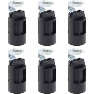 Douille de lampe &agrave; bougie E14, 6 pi&egrave;ces 250 V 2 A, base de lampe en plastique, douille d'ampoule de lustre, projets de finition et restaurations de