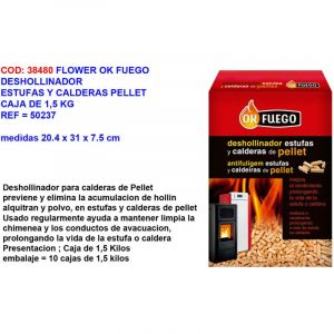 Pellet pour po&ecirc;le et chaudi&egrave;re Incendie Ramoneur 1,5kg 50237