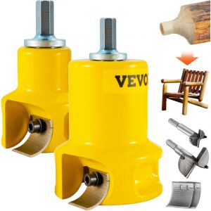 VEVOR Embouts a Tenonner 25,4 mm et 50,8 mm Tenons a Epaules Coniques en Aluminium et Acier Solide avec Lames Courbees Kit de Demarrage pour