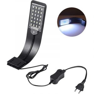 &Eacute;clairage Aquarium, Rampe LED pour Aquarium d'eau Douce, Lumi&egrave;re Aquarium Plantes Ultra Fin 10W IPX7 &Eacute;tanche avec Pince Puissante et 24 LED Lumi&egrave;re