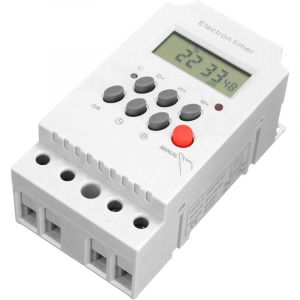 AC 220V 25A minuterie programmable num&eacute;rique Rail Din minuterie &eacute;lectronique contr&ocirc;leur de commutateur de temps avec horloge d'affichage LCD