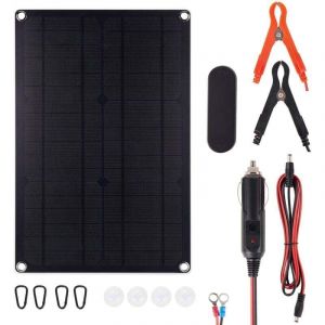 Chargeur Solaire pour Batterie De Voiture, 20W DC12V Panneau Solaire Chargeur Batterie , Mainteneur De Batterie De Voiture Solaire pour Bateau de