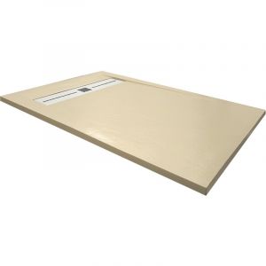 Cosyneo - Receveur de douche en résine extra plat à poser 80x120cm - beige - arhus