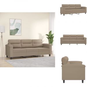 Vidaxl - Canapé à 3 places Taupe 180 cm Tissu microfibre - Canapé Trois Places - Canapé Taupe - Canapé Microfibre - Canapé Design - Canapé Moderne