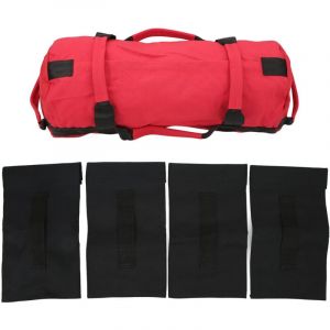 Sac de lestage de musculation en tissu Oxford, 6 poign&eacute;es, r&eacute;glage facile, sac de lestage multifonctionnel avec sacs de remplissage pour salle de