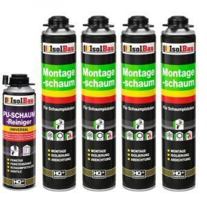 ENSEMBLE Mousse Pistolet 4 x 750 ml + 1 Nettoyant 500 ml Mousse de Montage Mousse Expansive