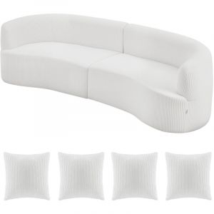 VEVOR Canape modulaire incurve 2840 mm, canape sectionnel moderne avec 4 coussins, sofa de salon surdimensionne en velours cotele avec assise large