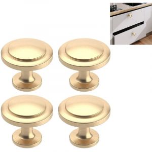 Lot de 4 Bouton de Meuble Bouton Porte Cuisine Rond Boutons de Porte Alliage de Zinc Bouton Porte Placard Or Bouton Porte Poign&eacute;e Cuisine - Ccykxa