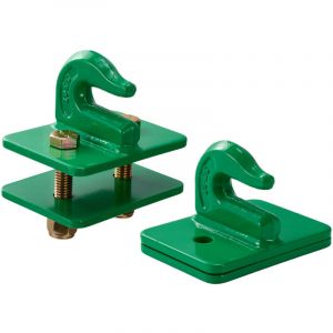 VEVOR Crochet de godet de tracteur 9,52 mm, crochet de prehension boulonne robuste en acier forge de G70, lot de 2, avec plaque de support, pour