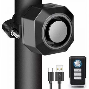Alarme Velo Antivol Rechargeable USB,Alarme Moto sans Fil avec Supports de Montage,Alarme de Voiture a Sensibilit&eacute; R&eacute;glable,Dispositif avec