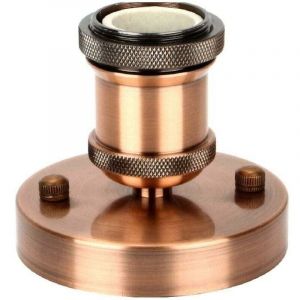 Douille De Lampe E27 Vintage Adaptateur Lumi&egrave;re Socket R&eacute;tro Lustre Sans Fil En C&eacute;ramique &agrave; L'int&eacute;rieur,Laiton Antique Rouge