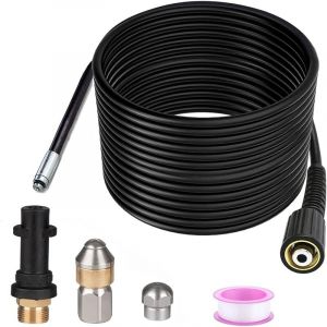 15m Déboucheur Canalisation Pour Karcher Nettoyeur Haute Pression Déboucheur Canalisation Professionnel Compatible K2-K7/HD/HDS 180Bar 60C°