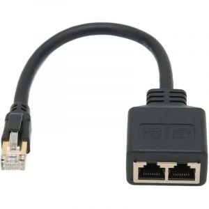 Adaptateur R&eacute;partiteur RJ45, R&eacute;partiteur D'adaptateur Ethernet 1 &agrave; 2 Ports R&eacute;seau RJ45, Adaptateur R&eacute;partiteur de C&acirc;ble R&eacute;seau CAT8 pour Bureau &agrave;