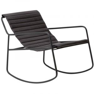 Rocking chair en cuir noir Sydney