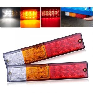 Lauwexe - 2PCS 12V Feux de Remorque LED,Universel led Feux Arrière 20LED Feux de Recul Freinage Clignotant Eclairage Phare Arrière pour Remorque