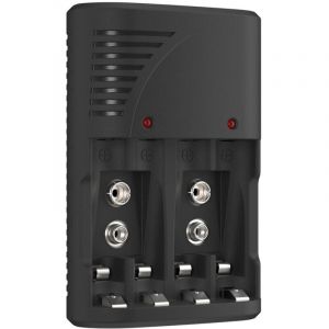 Universel Direct Chargeur de Piles Rechargeables pour AA/AAA et 9V, Chargeur Piles pour AA AAA NI-MH et 9V Piles Rechargeables avec Indicateur LED,
