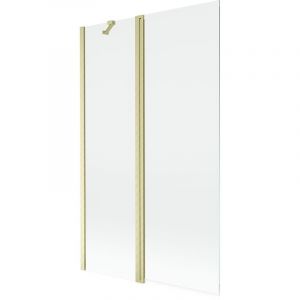 Mexen - Mist paroi de baignoire &agrave; 2 volets 110 x 150 cm, transparent, or bross&eacute; - 8A9-110-011-55-00