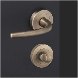 Ensemble de Poign&eacute;es sur Rosaces en Laiton - DCG - Mod&egrave;le Obione - Bronze Vieilli - Condamnation