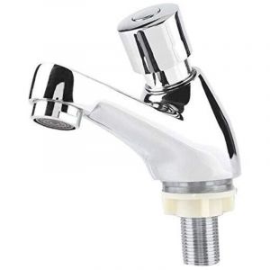 Ulisem - Robinet Poussoir Temporisé, G1/2 Robinet Poussoir Eau Froide Robinets de Lavabo pour Salle de Bain Robinet Salle Bain Robinet Lave Main Eau