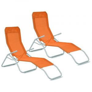 Aga 2x Chaise longue de jardin SIESTA Orange