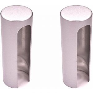 2x Couvre gond pour fenêtre ou porte en plastique Cache Charnière Capuchon Protection Tube Meuble, Ø14mm hauteur 46mm nickel mat