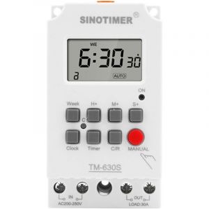 220 V 30A minuterie électronique Programmable interrupteur de minuterie Programmable numérique sur Rail DIN blanc 55x42x98mm