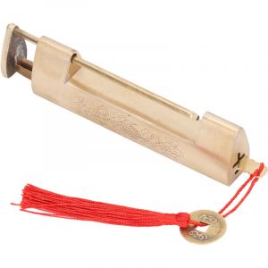 Cadenas 8 Cm avec Cl&eacute; Poisson de Bon Augure Serrure en Cuivre Antique Oreiller Vintage Cadenas &agrave; Ouverture Horizontale pour Porte de Placard Bo&icirc;te &agrave;