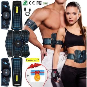 Electrostimulateur Musculaire USB Rechargeable, Ceinture Abdominale Electrostimulation Appareil Musculation Electrique Homme Femme