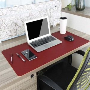 Sous-main &eacute;tanche, sous-main pour ordinateur portable de bureau, sous-main en cuir PU, sous-main &agrave; double usage (rouge, 80 x 40 cm)