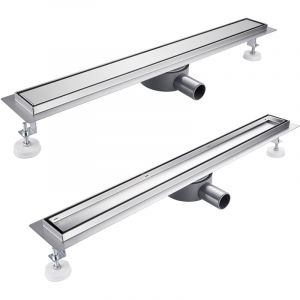 Caniveau de Douche Italienne - 120cm sortie d'eau flexible - Acier Inoxydable Caniveau de Sol &agrave; l'italienne Grille Pour caniveau - Siphon de canal de