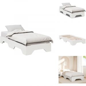 Vidaxl - Cadre de lit sans matelas empilable blanc 90x190 cm bois massif - Cadre De Lit - Cadres De Lit - Lit Empilable - Lit Simple Empilable