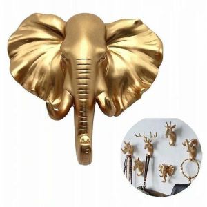 Porte-Manteau Et Porte-Manteau Porte-serviettes Crochet Mural Porte-Manteau Cl&eacute; &Eacute;l&eacute;phant Dor&eacute;