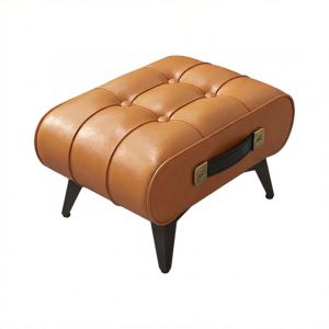 Kumo - Tabouret Pouf Ottoman Moderne 35,5x25x30 cm Repose-pieds en simili-cuir