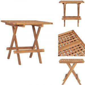 Table pliable de jardin 50x50x50 cm Bois de teck solide - Table De Jardin Pliable - Table En Bois - Table De Pique-nique - Mobilier De Jardin - Teck