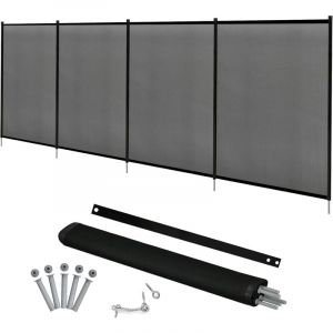 Barrière de Protection Souple Barrière de sécurité pour Piscine Barriere Filet en Aluminium 360 x 125 cm Noire - Costway