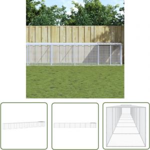 The Living Store - Poulailler avec toit gris clair 803x98x90 cm acier galvanisé - Poulailler - Coop Pour Poules - Abri Pour Oiseaux - Maison Pour