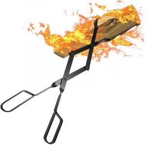 Pince &agrave; Chemin&eacute;e, Longue de 64cm Pince &agrave; Bois de Chauffage, Pince &agrave; B&ucirc;ches Accessoires de Chemin&eacute;e pour Foyer Int&eacute;rieur Cuisini&egrave;re D'ext&eacute;rieur Feu de