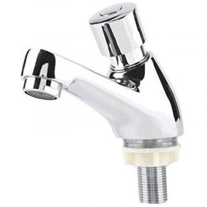 Robinet Poussoir Temporis&eacute;, G1/2 Robinet Poussoir Eau Froide Robinets de Lavabo pour Salle de Bain Robinet Salle Bain Robinet Lave Main Eau Froide