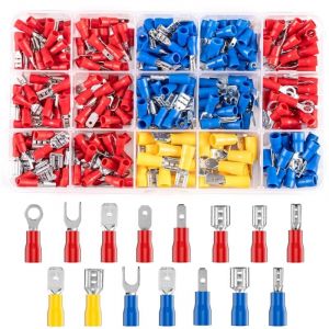 Ersandy - 280 pièces Cosses Electriques a Sertir, 15 types Cosses Electriques 0,5 à 6,0 mm², Connecteurs à Sertir, Assortiment de Cosses Plates et