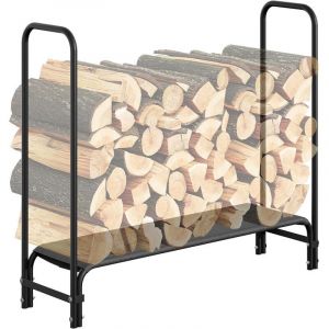 Porte b&ucirc;che - 122x34x110CM- m&eacute;tal - range b&ucirc;che pour chemin&eacute;e - noir