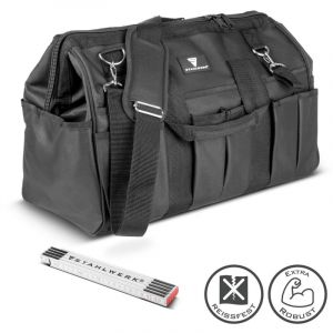 STAHLWERK Sacoche &agrave; outils Sacoche de montage XL robuste Sacoche d'&eacute;lectricien 21 compartiments