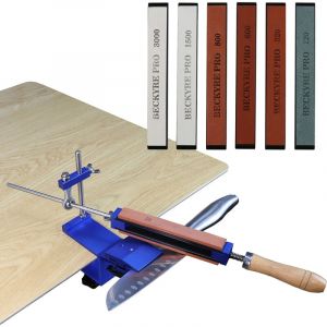 Lifcausal - Affûteur de couteaux portable Système d'affûtage de cuisine professionnel en métal Outils Meuleuse à angle fixe avec pierres à aiguiser
