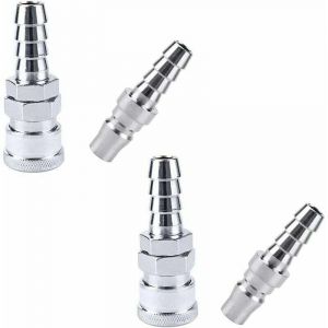 Raccord rapide pour air comprim&eacute;, flexible d'air, connecteur coupleur, raccord pneumatique pour compresseur, raccord rapide pneumatique (2 paires