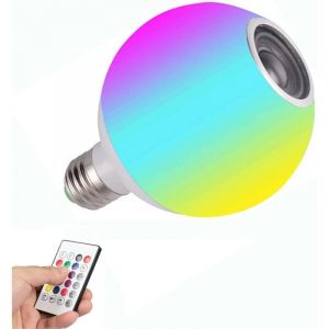 E27 Haut-Parleur Bluetooth Smart Music Ampoule led, avec Télécommande Audio Ampoule Lumière, led rgb sans Fil Lecture de Musique Haut-Parleur