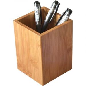 Porte-crayon de bureau en bois de bambou, support polyvalent, tasse &agrave; crayons, Pot, organisateur de bureau