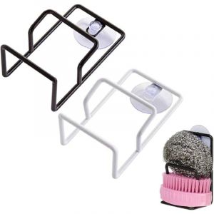 Ymyny - Lot de 2 porte-éponges de cuisine à ventouse, porte-éponge à vaisselle avec ventouse, fixation murale pour porte-éponge de cuisine et de
