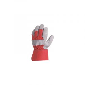 Lot de 12 paires de gants Manutention docker croûte vachette - toile rouge Taille 10