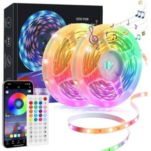 Bardusch-Ruban LED 20M, LED 5050 RGB Bande Lumineuse Multicolore T&eacute;l&eacute;commande, Synchroniser avec la Musique, ,Bande Led Lumineuse Led Ruban Kit