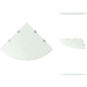 Vidaxl - tagères d'angle 2 pcs et supports chromés Verre Blanc 45x45 cm - Etagere Murale - Étagère D'angle - Étagère Blanche - Rangement Mural